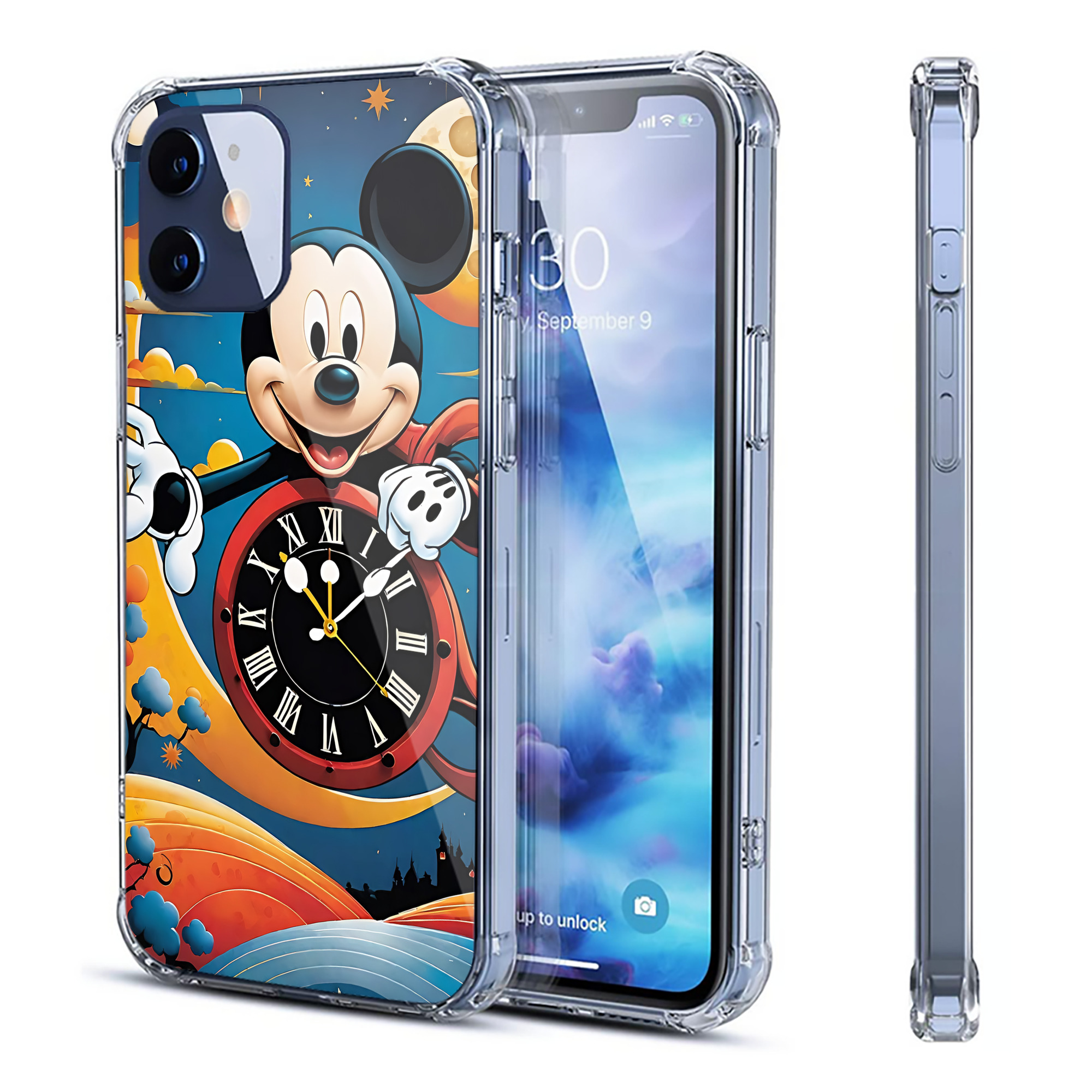 （画像用） ミッキーマウス Mickey Mouse 【iPhone 12シリーズ対応】透明スマホケース（クリアソフトケース）